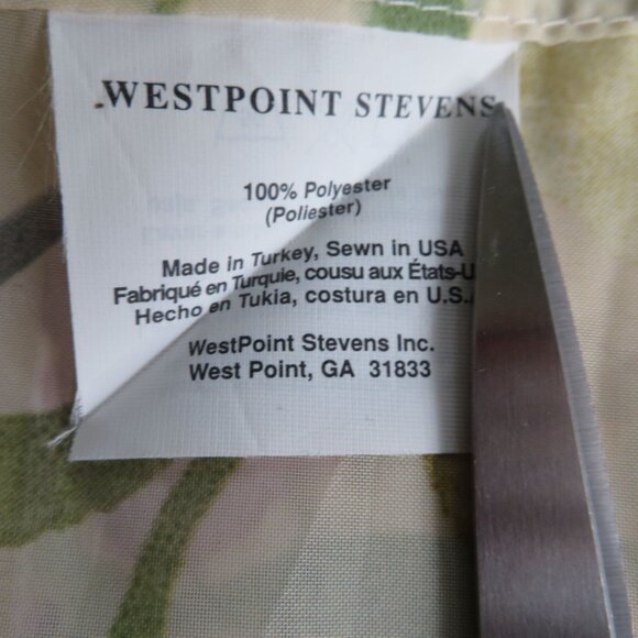 WestPoint Stevens Window Treatment Scarf Sheer Beige Blue Purple Floral 60"x144" - Picture 3 of 8